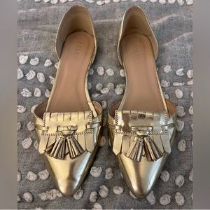 J Crew Gold Flats Size 8 Almost New!